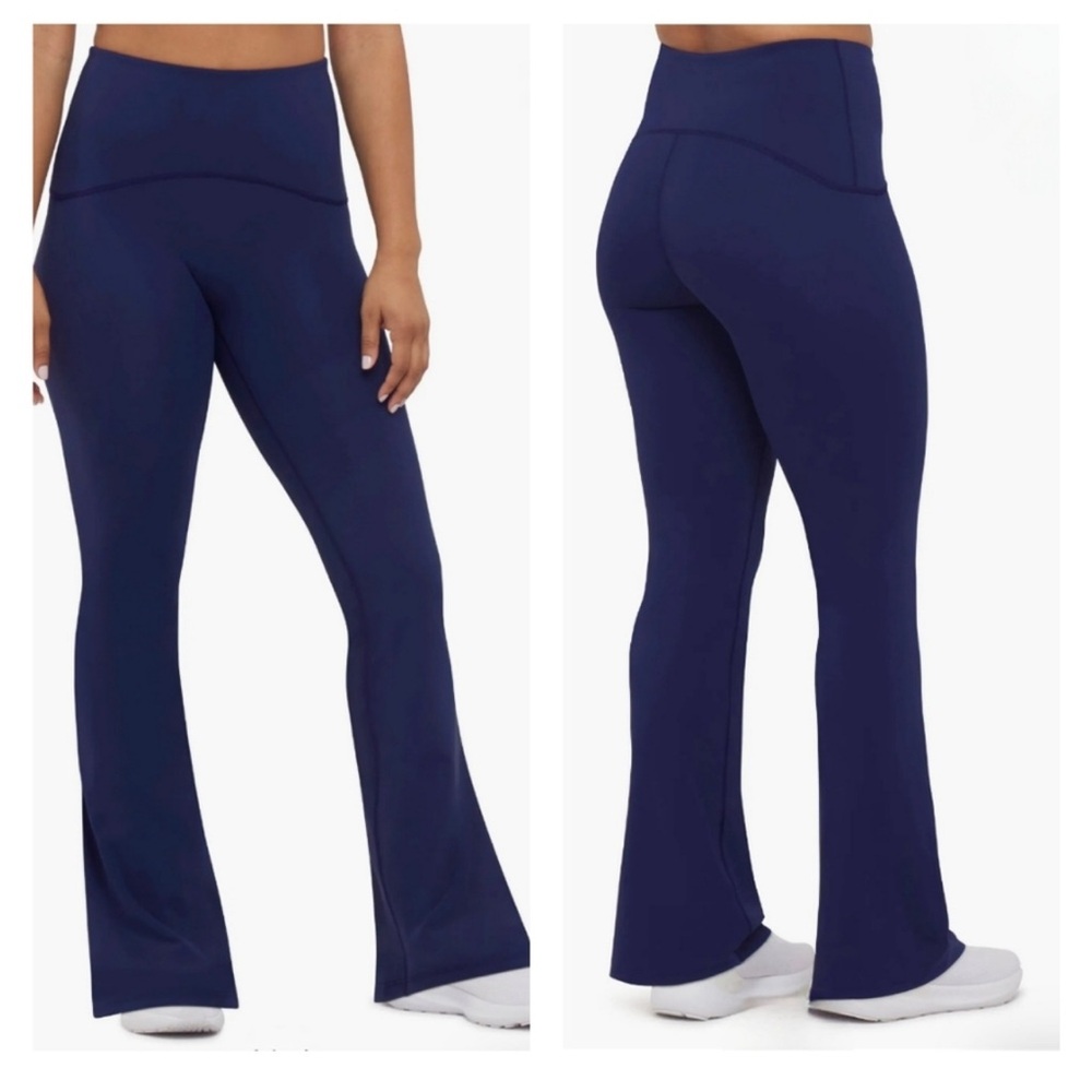 SPANX XL Booty Boost Blue Flared Pull-On Yoga Pants